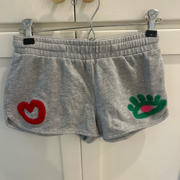 Stella McCartney Other - Stella McCartney Gray Kids Shorts with Fun Patches! *Missing drawstring*